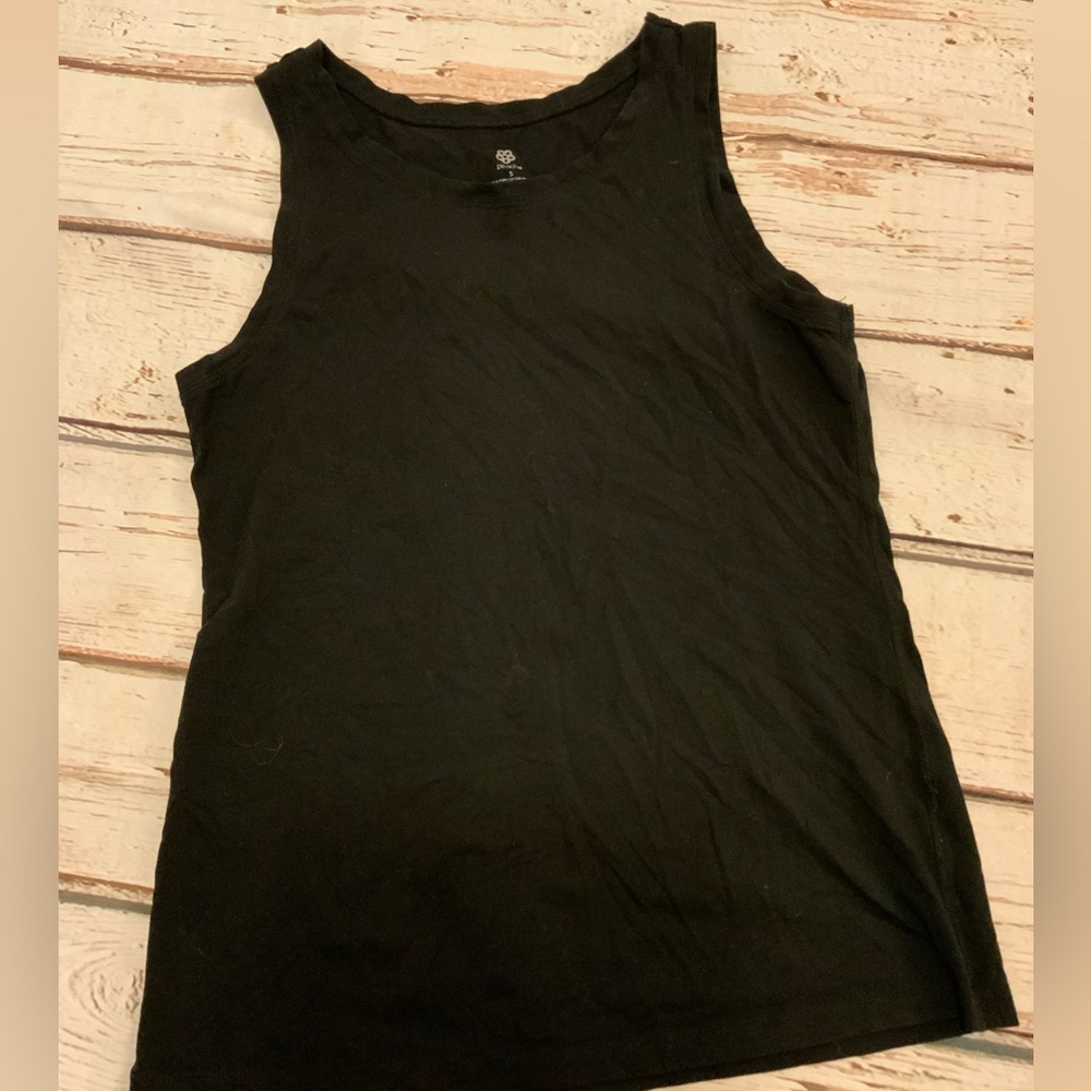 Peach Gym.Work.Play Black Tank Top -‎ Small